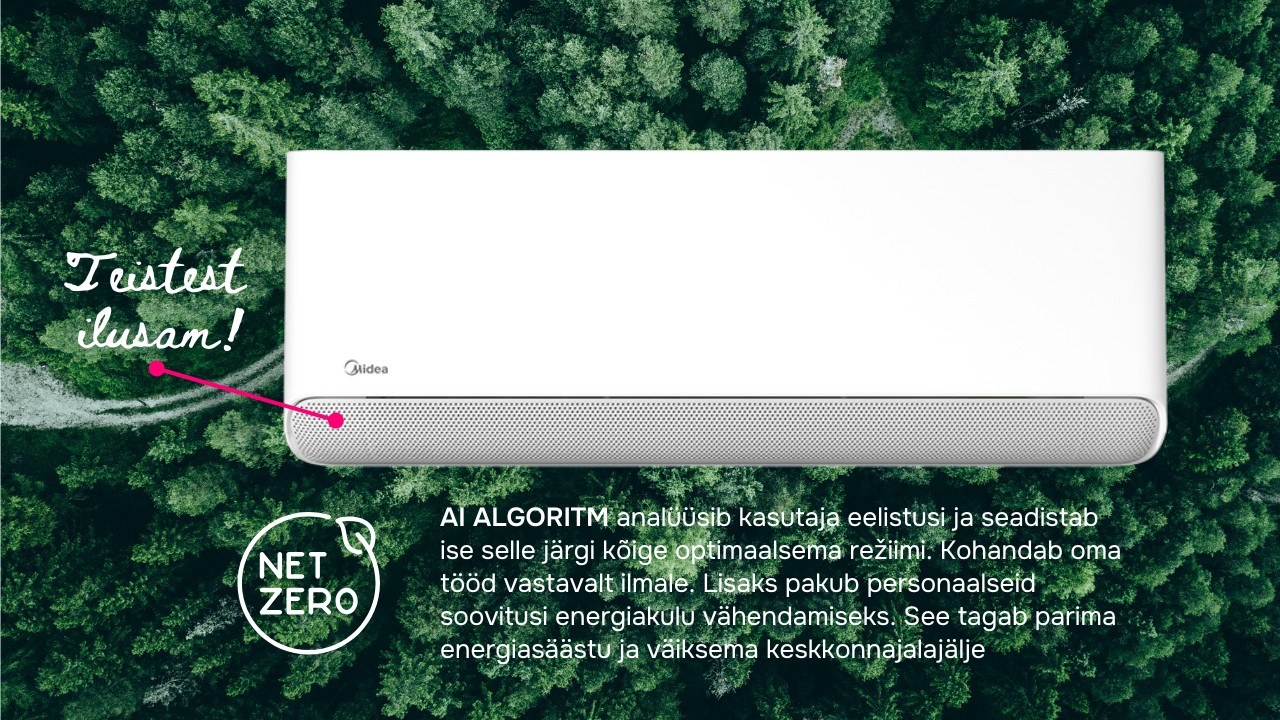 Midea Breezeless E on tulvil nutikat (AI) tehnoloogiat