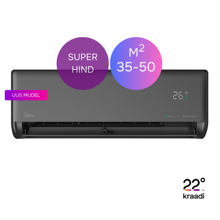 Midea Solstice - hea soodne soojuspump, musta siseosaga